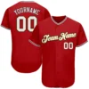 Custom Red Baseball Jersey with White-Old Gold