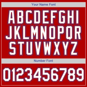 Custom Red Baseball Jersey with White-Royal - Image 2