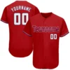 Custom Red Baseball Jersey with White-Royal