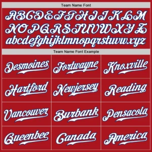 Custom Red Baseball Jersey with White-Royal - Image 3