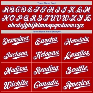 Custom Red Baseball Jersey with White-Royal - Image 3