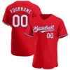Custom Red Baseball Jersey with White-Royal