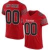 Custom Red Mesh Football Jersey with Black