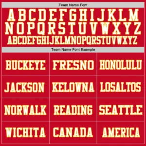 Custom Red Mesh Football Jersey with Gold - Image 2