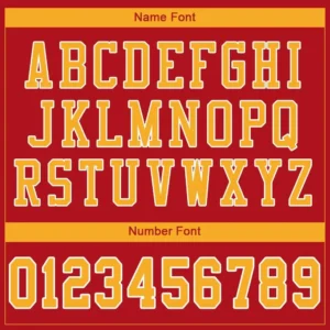 Custom Red Mesh Football Jersey with Gold - Image 2