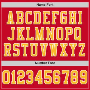Custom Red Mesh Football Jersey with Gold - Image 3