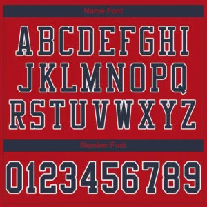 Custom Red Mesh Football Jersey with Navy - Image 2