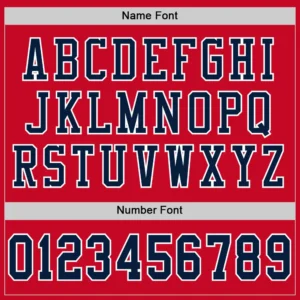 Custom Red Mesh Football Jersey with Navy - Image 3
