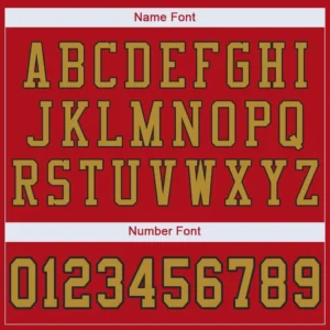 Custom Red Mesh Football Jersey with Old Gold-Black - Image 2