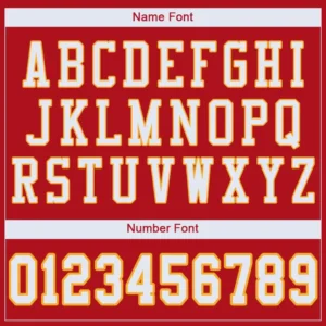 Custom Red Mesh Football Jersey with White-Gold - Image 2