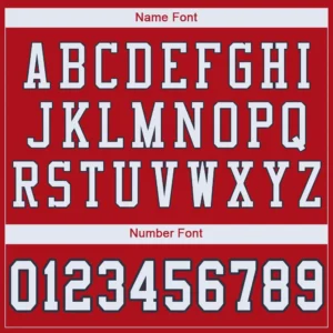 Custom Red Mesh Football Jersey with White-Navy - Image 2