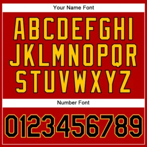 Custom Red Pinstripe Baseball Jersey with Black-Gold - Image 3