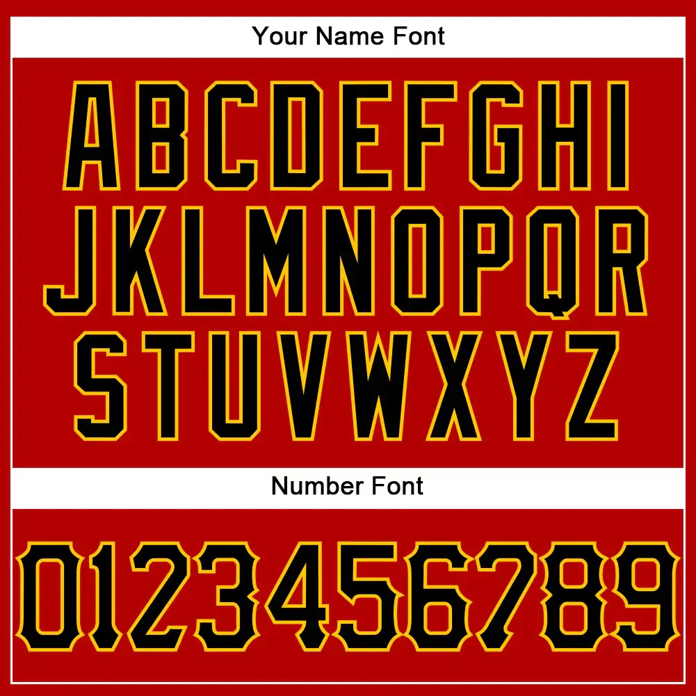 Custom Red Pinstripe Baseball Jersey with Black-Gold - Image 3