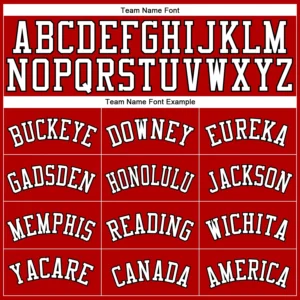 Custom Red Pinstripe Baseball Jersey with Black-White - Image 2