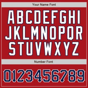 Custom Red Pinstripe Baseball Jersey with Navy-White - Image 2