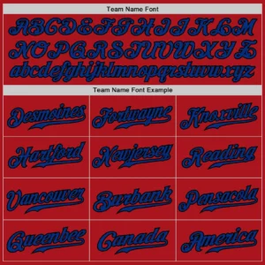 Custom Red Pinstripe Baseball Jersey with Royal-Black - Image 3