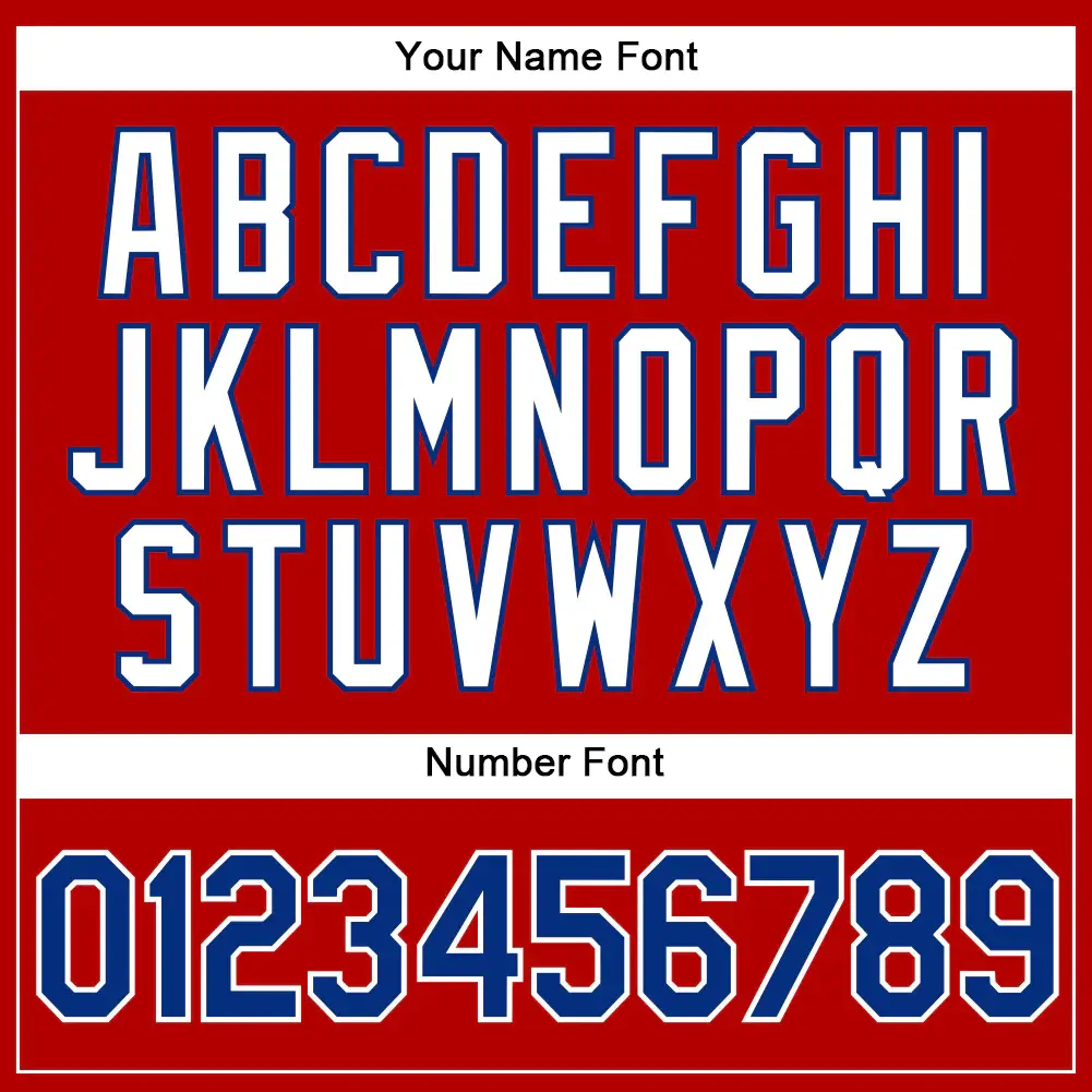 Custom Red Pinstripe Baseball Jersey with Royal-White - Image 3