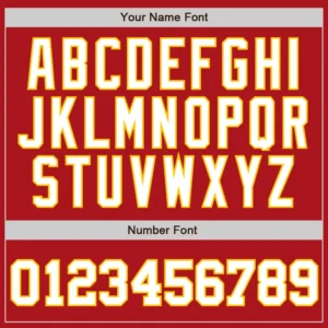 Custom Red Pinstripe Baseball Jersey with White-Gold - Image 2