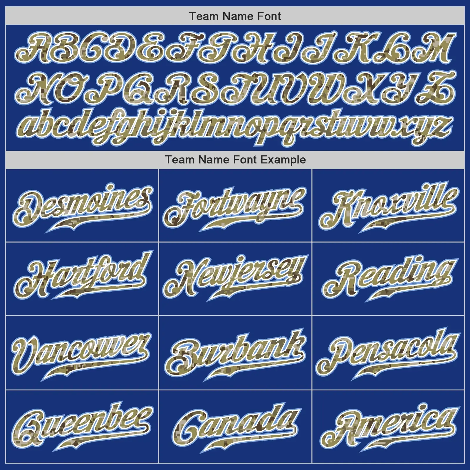 Custom Royal Baseball Jersey with Camo-Light Blue - Image 2