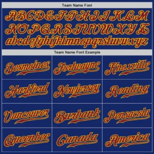 Custom Royal Baseball Jersey with Crimson-Gold - Image 2