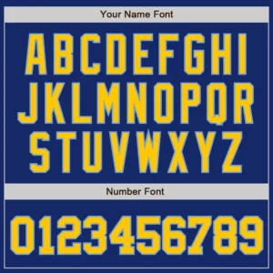 Custom Royal Baseball Jersey with Gold-Light Blue - Image 3
