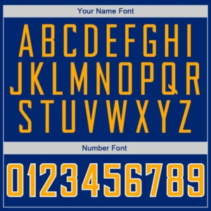 Custom Royal Baseball Jersey with Gold-White - Image 2