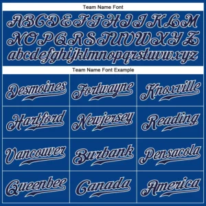 Custom Royal Baseball Jersey with Gray-Navy - Image 2