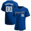 Custom Royal Baseball Jersey with Gray-Navy