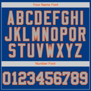 Custom Royal Baseball Jersey with Gray-Orange - Image 2