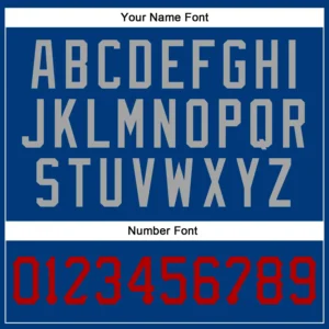 Custom Royal Baseball Jersey with Gray-Red - Image 3