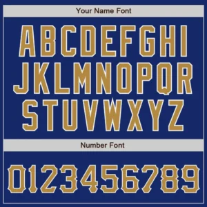 Custom Royal Baseball Jersey with Old Gold-White - Image 2