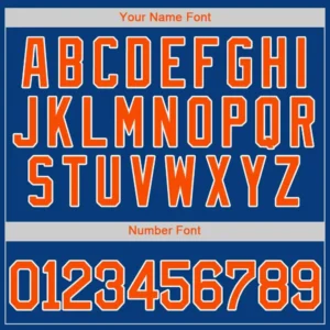 Custom Royal Baseball Jersey with Orange-White - Image 2