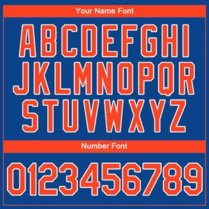 Custom Royal Baseball Jersey with Orange-White - Image 2