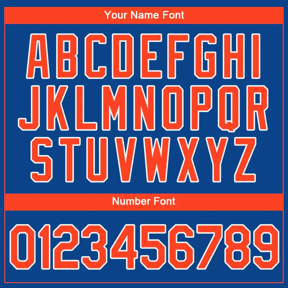 Custom Royal Baseball Jersey with Orange-White - Image 2