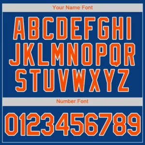 Custom Royal Baseball Jersey with Orange-White - Image 2