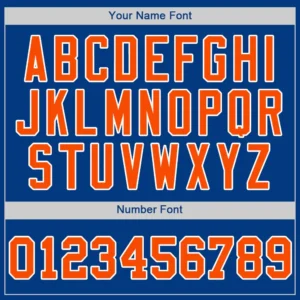 Custom Royal Baseball Jersey with Orange-White - Image 2