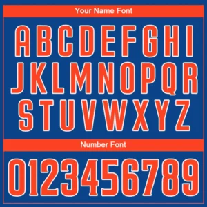 Custom Royal Baseball Jersey with Orange-White - Image 2