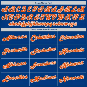 Custom Royal Baseball Jersey with Orange-White - Image 3