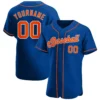Custom Royal Baseball Jersey with Orange-White