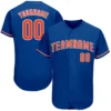Custom Royal Baseball Jersey with Orange-White