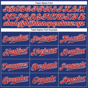 Custom Royal Baseball Jersey with Red-White - Image 2