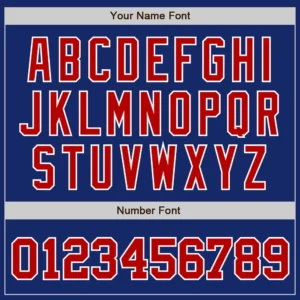 Custom Royal Baseball Jersey with Red-White-Gold - Image 3