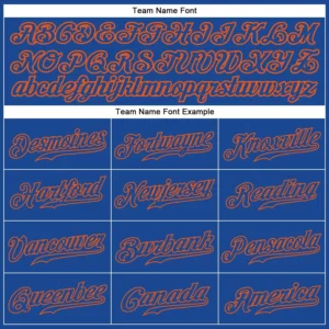 Custom Royal Baseball Jersey with Royal-Orange - Image 2