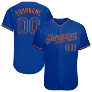 Custom Royal Baseball Jersey with Royal-Orange