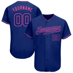 Custom Royal Baseball Jersey with Royal-Pink