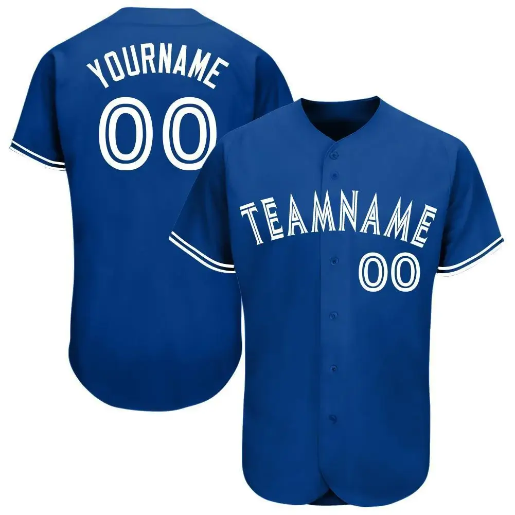 Custom Royal Baseball Jersey with White