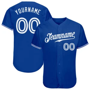 Custom Royal Baseball Jersey with White