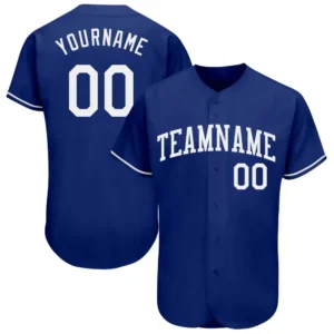Custom Royal Baseball Jersey with White