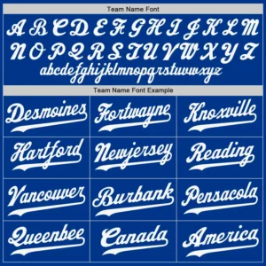 Custom Royal Baseball Jersey with White-Gold - Image 2