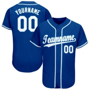 Custom Royal Baseball Jersey with White-Light Blue